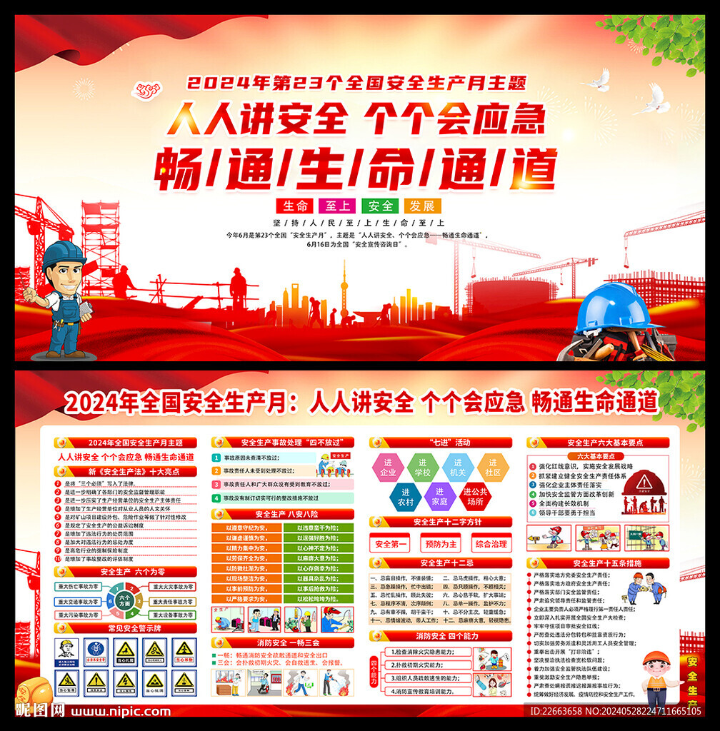 2024年安全生产月海报展板