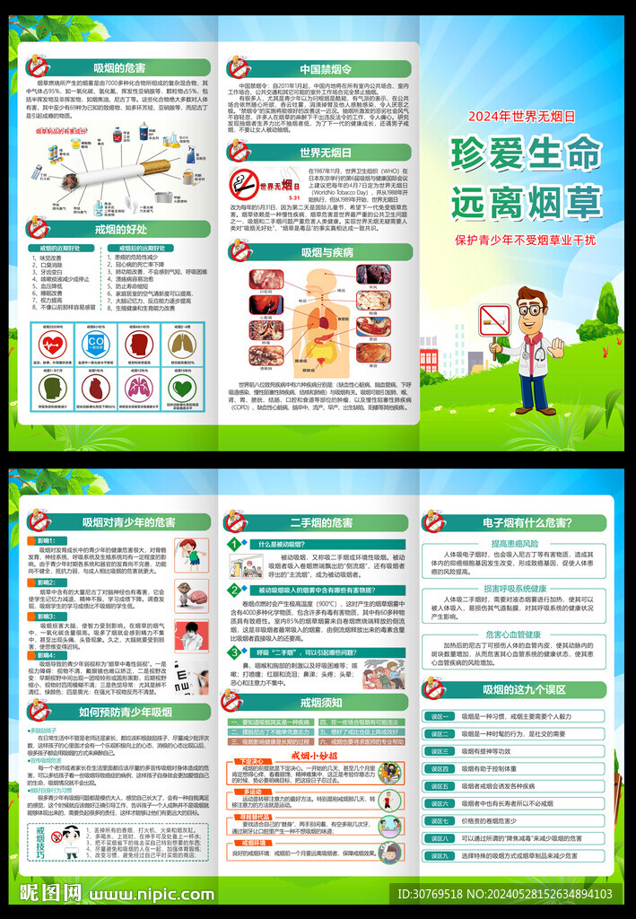 2024年无烟日三折页