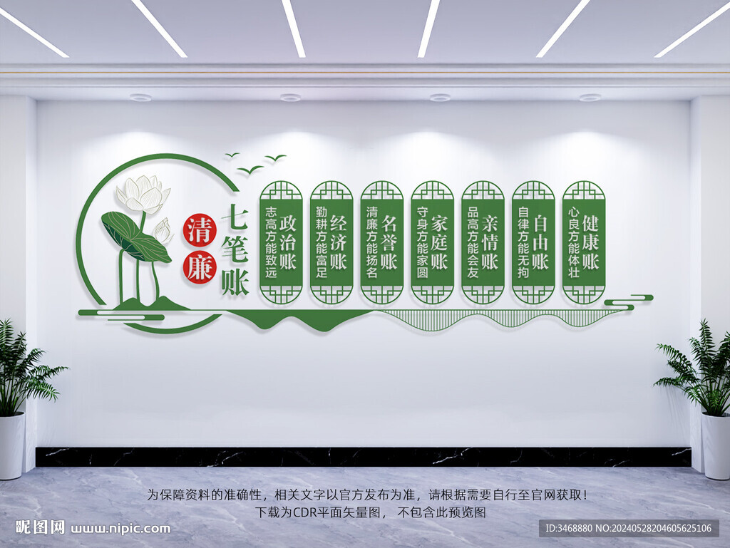 清廉七笔账展板文化墙