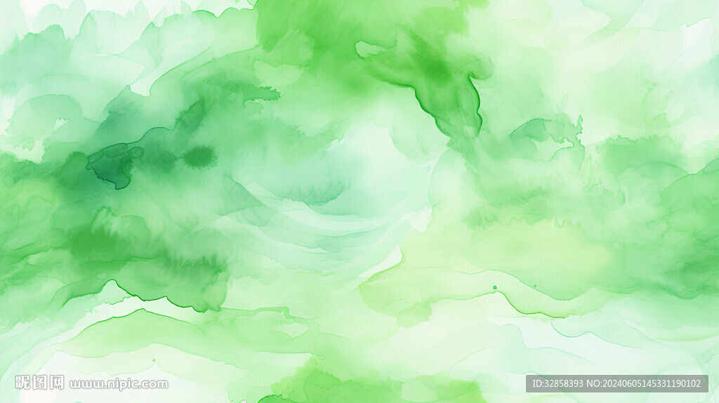 绿色水彩水墨背景