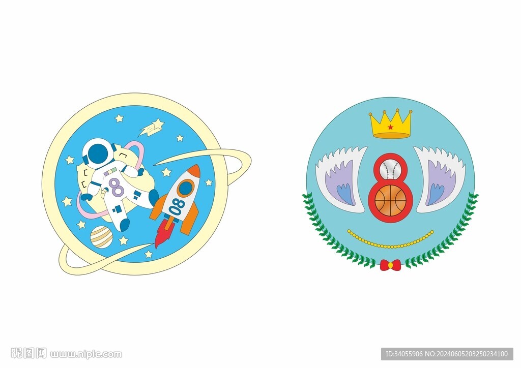 卡通宇航员矢量图