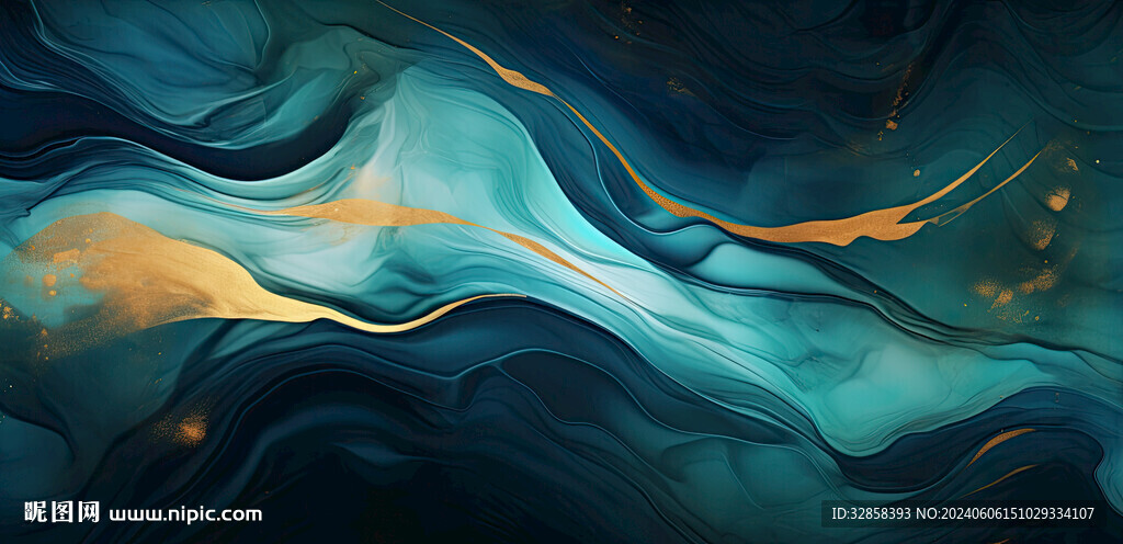 绿色金线渐变大理石背景