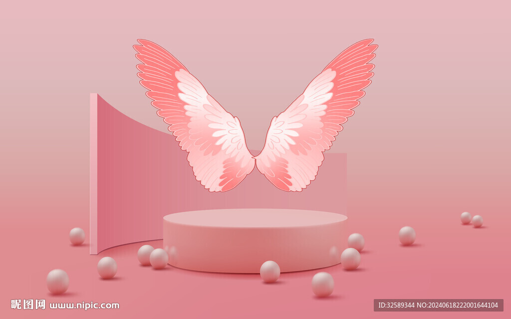 直播翅膀背景墙 