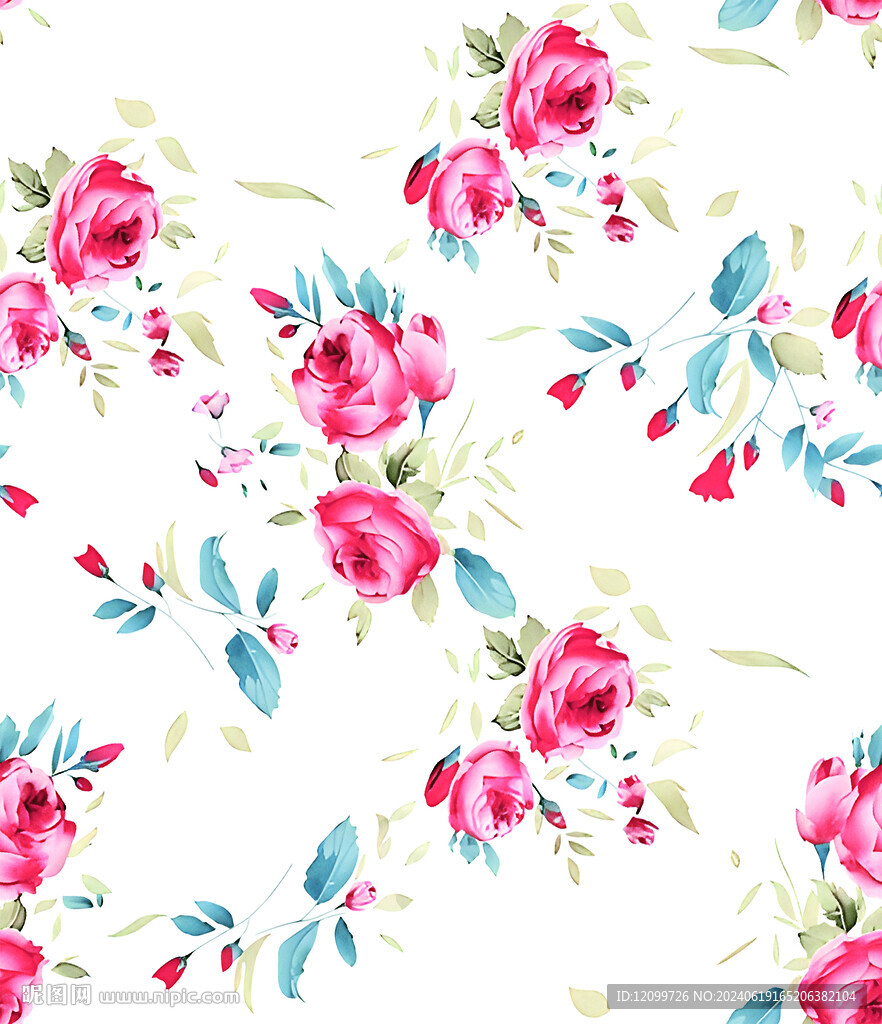 瑰玫花数码印花