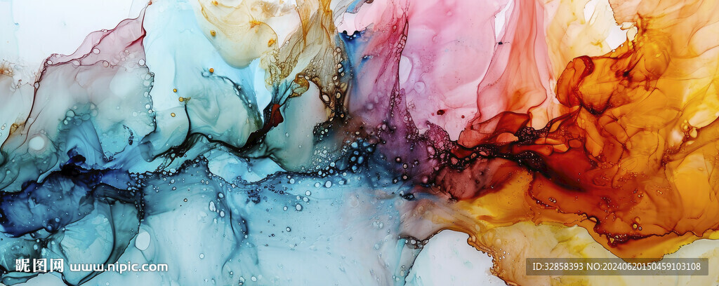 炫彩水彩水墨装饰画背景