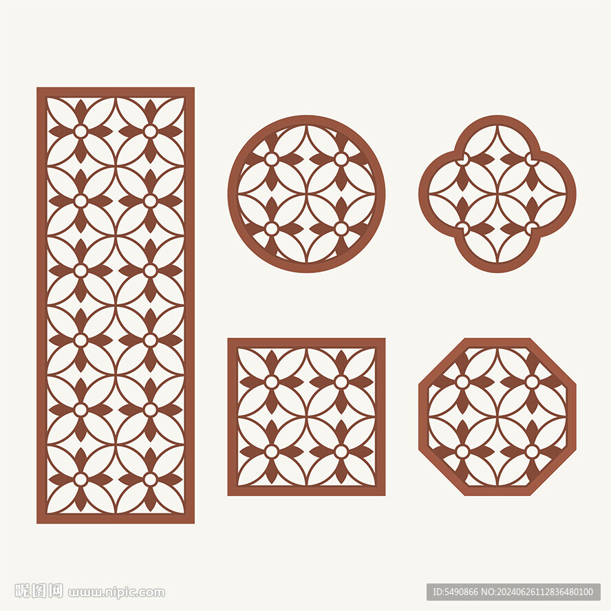 中式花纹 窗花格 镂空隔断