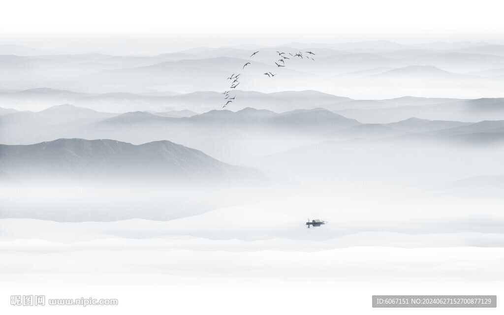 意境水墨山水画