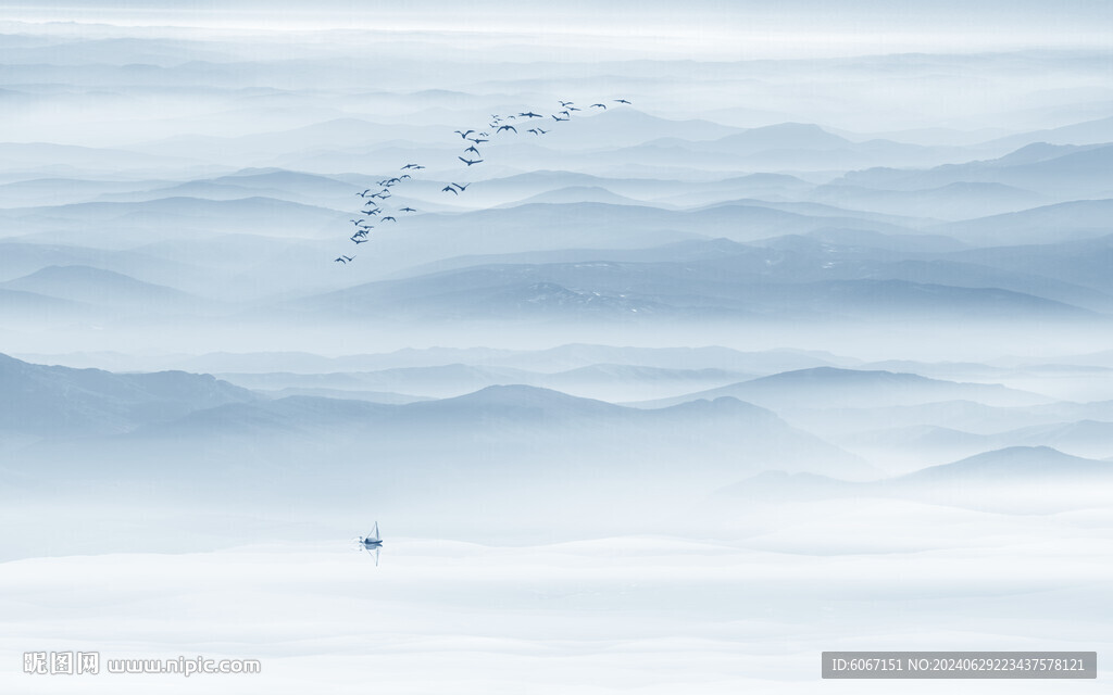 意境水墨山水画