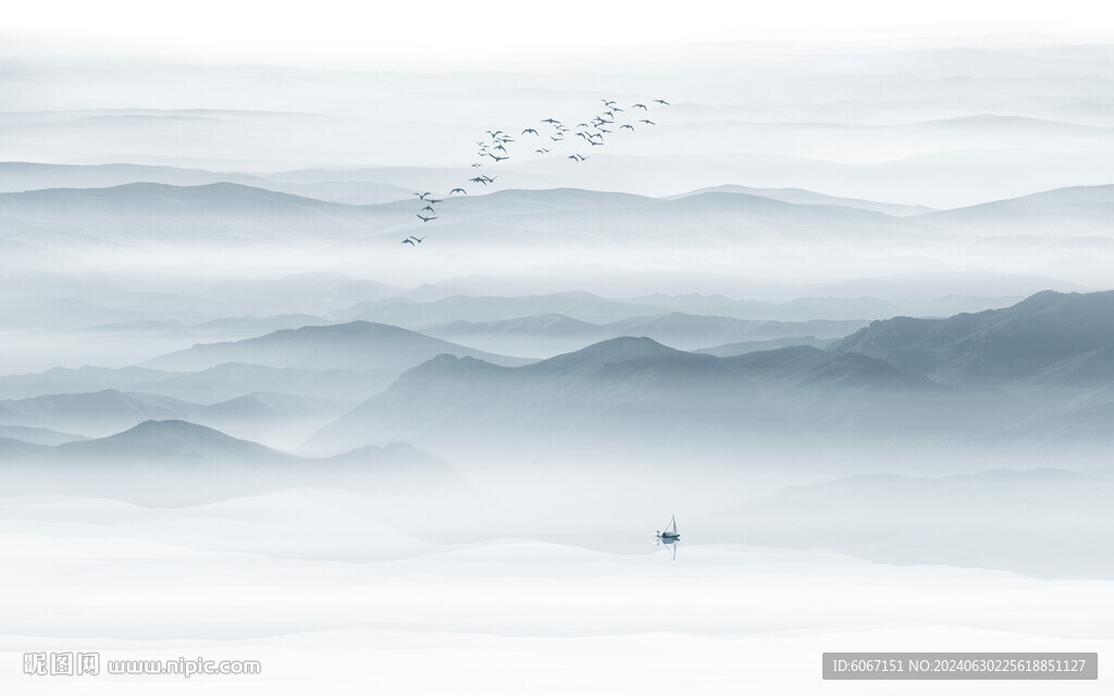 水墨意境山水画