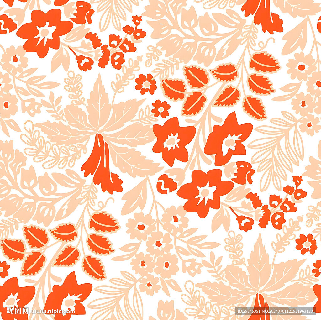 小碎花 数码印花 手绘花