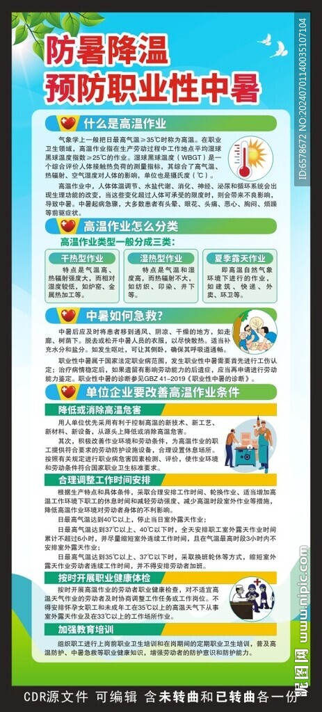 预防职业性中暑展架