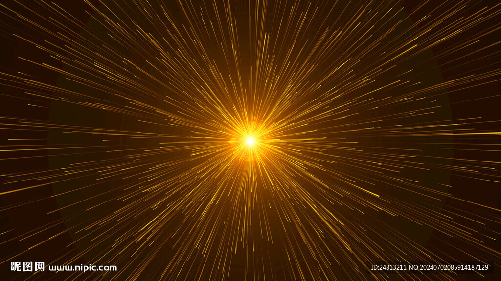 4k金色光线扩散发射动画AE模