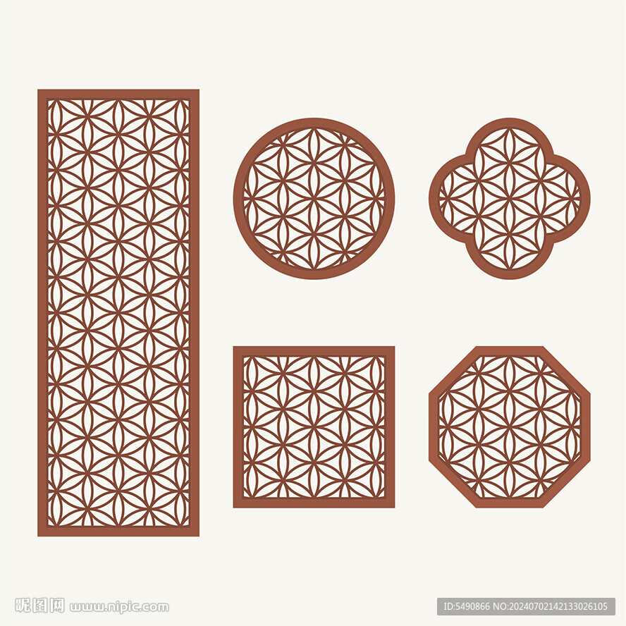 中式花纹 窗花格 镂空隔断