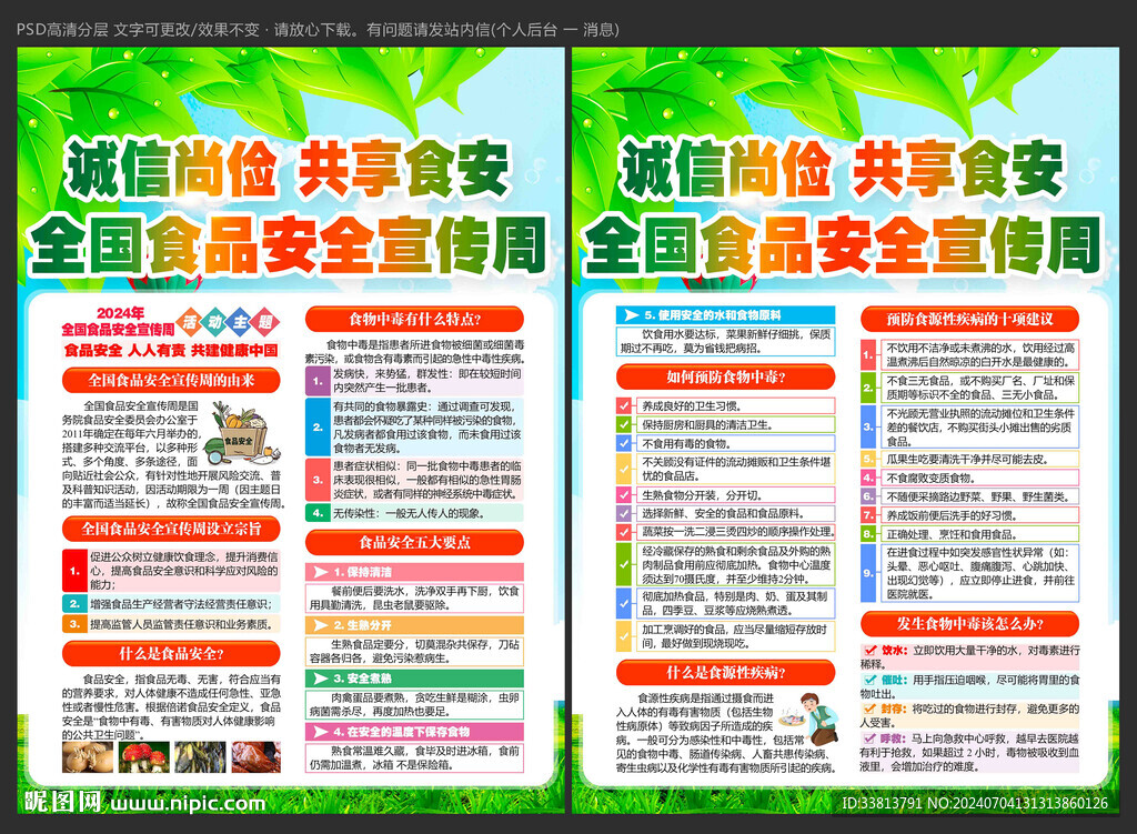 全国食品安全宣传周宣传册