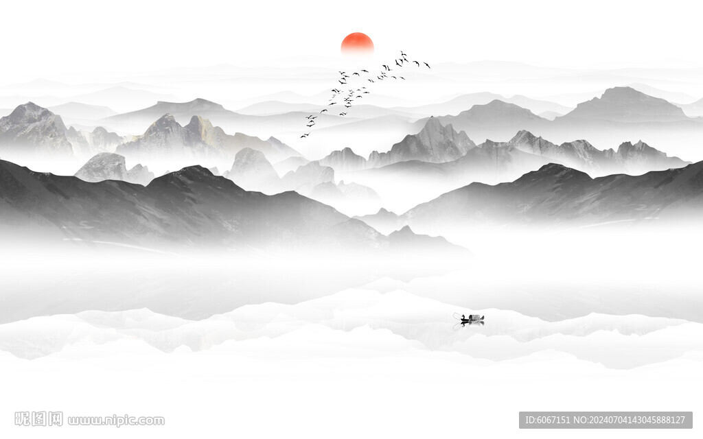 水墨意境山水画