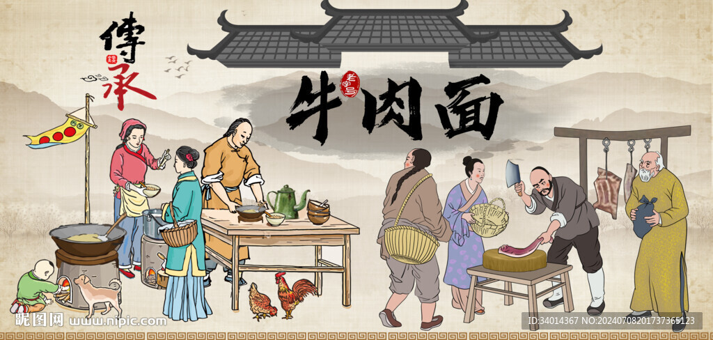 牛肉面背景墙
