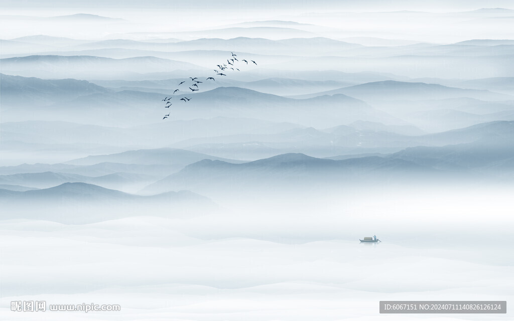 意境水墨山水画