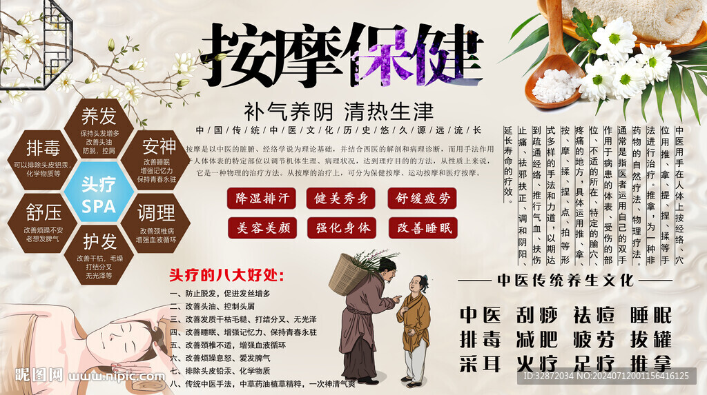 按摩保健背景墙