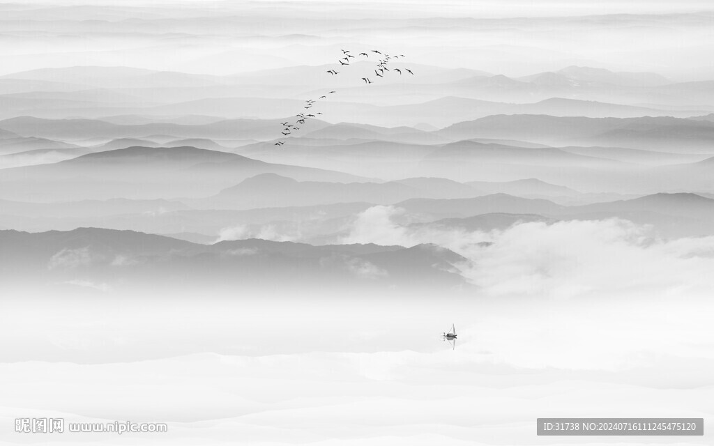 水墨意境山水画