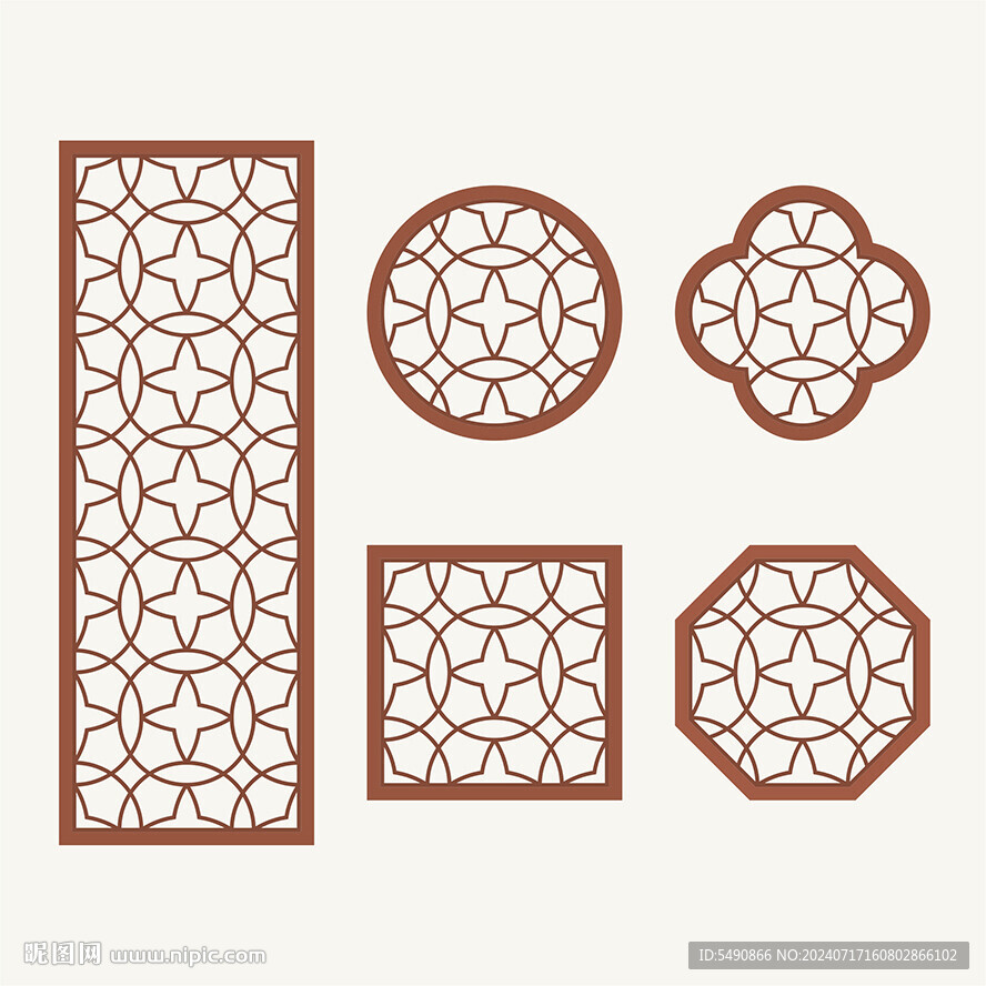 中式花纹 窗花格 镂空隔断