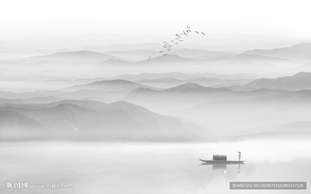 意境水墨山水画