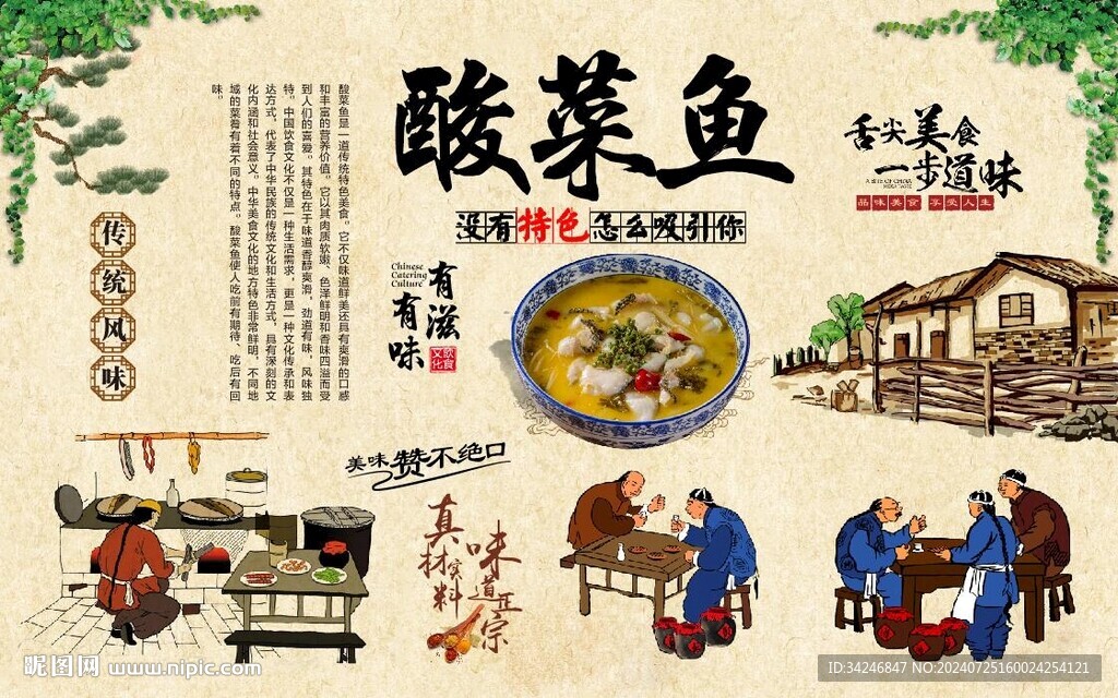 酸菜鱼背景墙