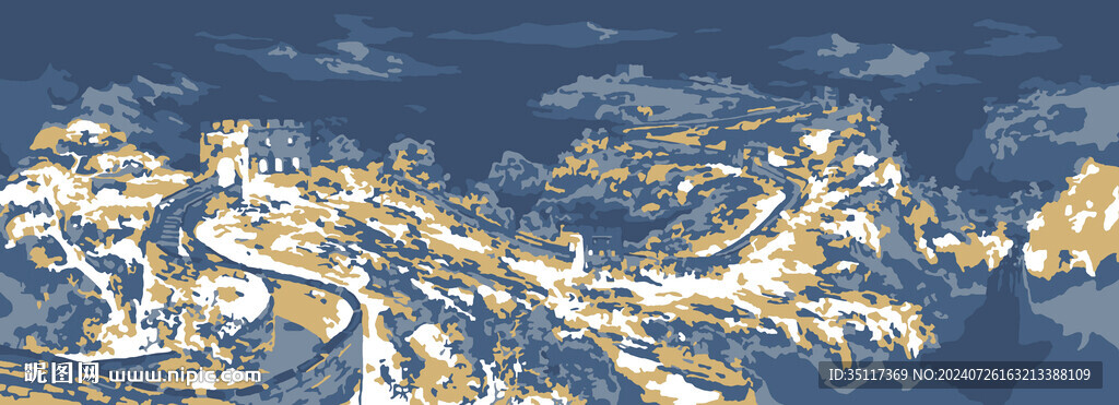 新中式装饰画长城