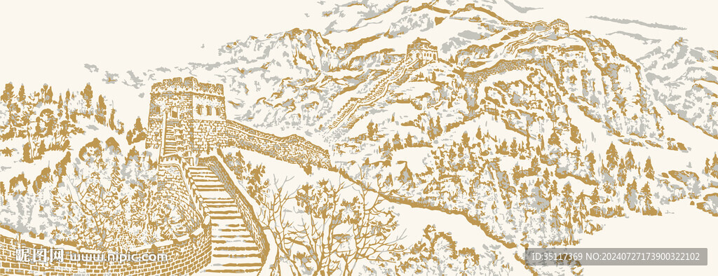 新中式装饰画长城