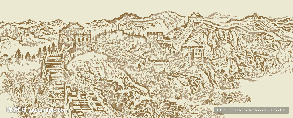 新中式装饰画长城