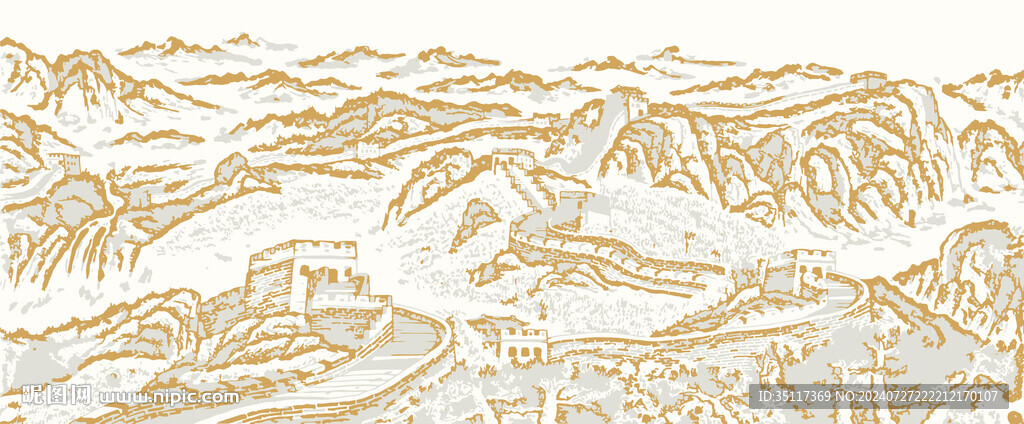 新中式装饰画长城