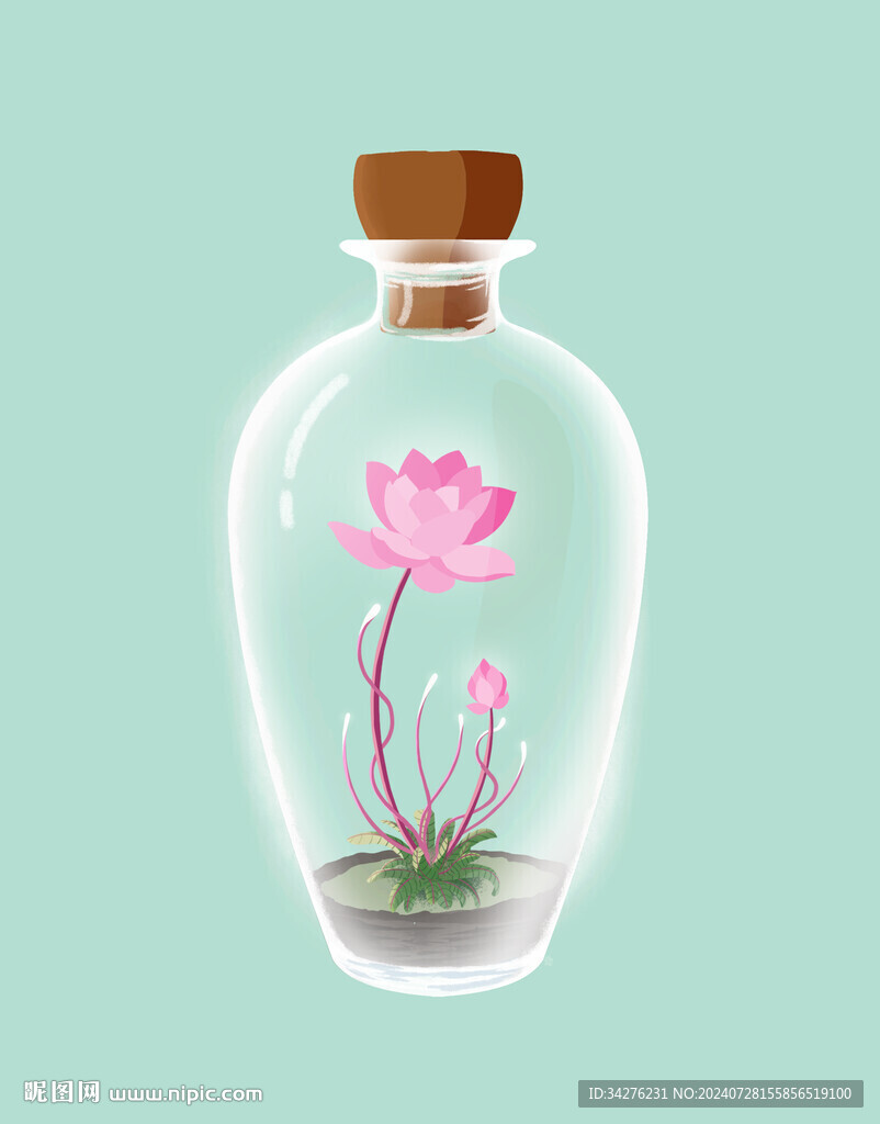 瓶中花psd分层素材