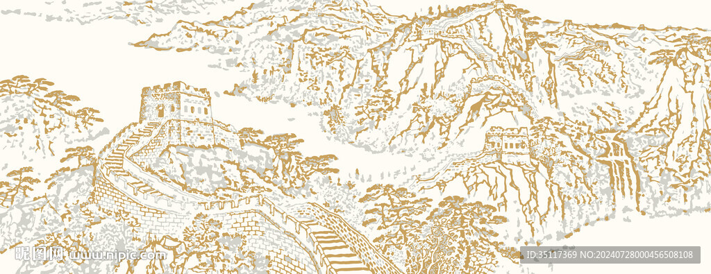 新中式装饰画长城