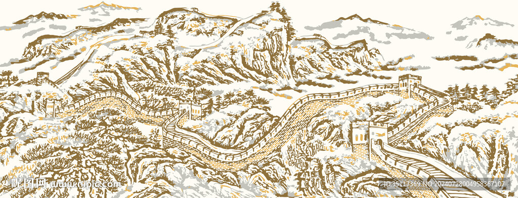 新中式装饰画长城