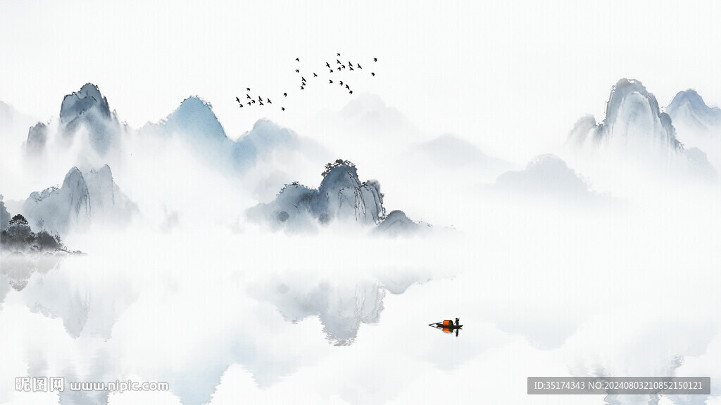 简约禅意山水画