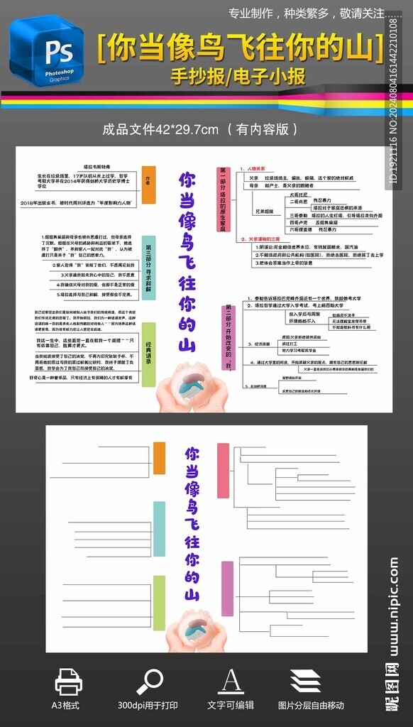 你当像鸟飞往你的山小报手抄报