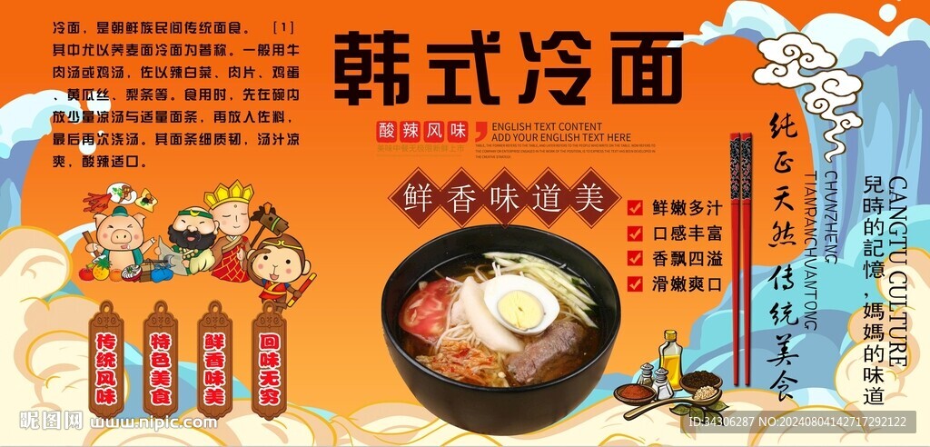 韩式冷面背景墙