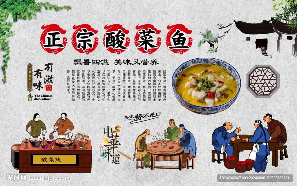 酸菜鱼背景墙
