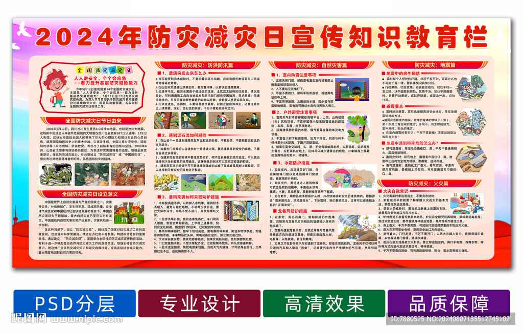 2024年防灾减灾日宣传展板