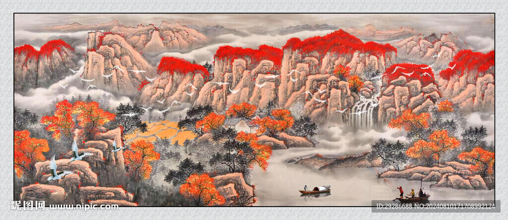 国画山水鸿运当头