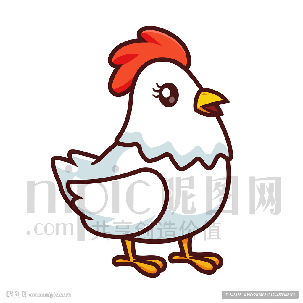 可爱卡通母鸡小鸡