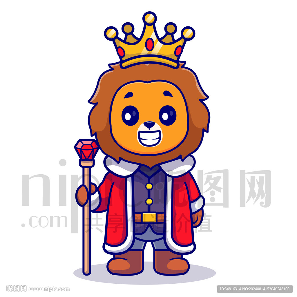 可爱卡通国王狮子王