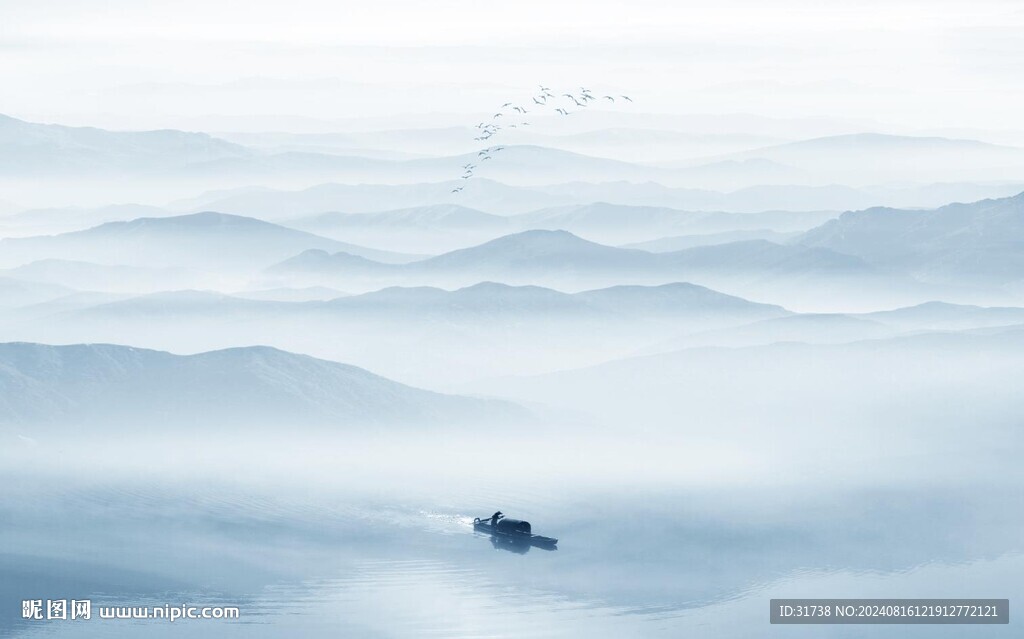 意境水墨山水画