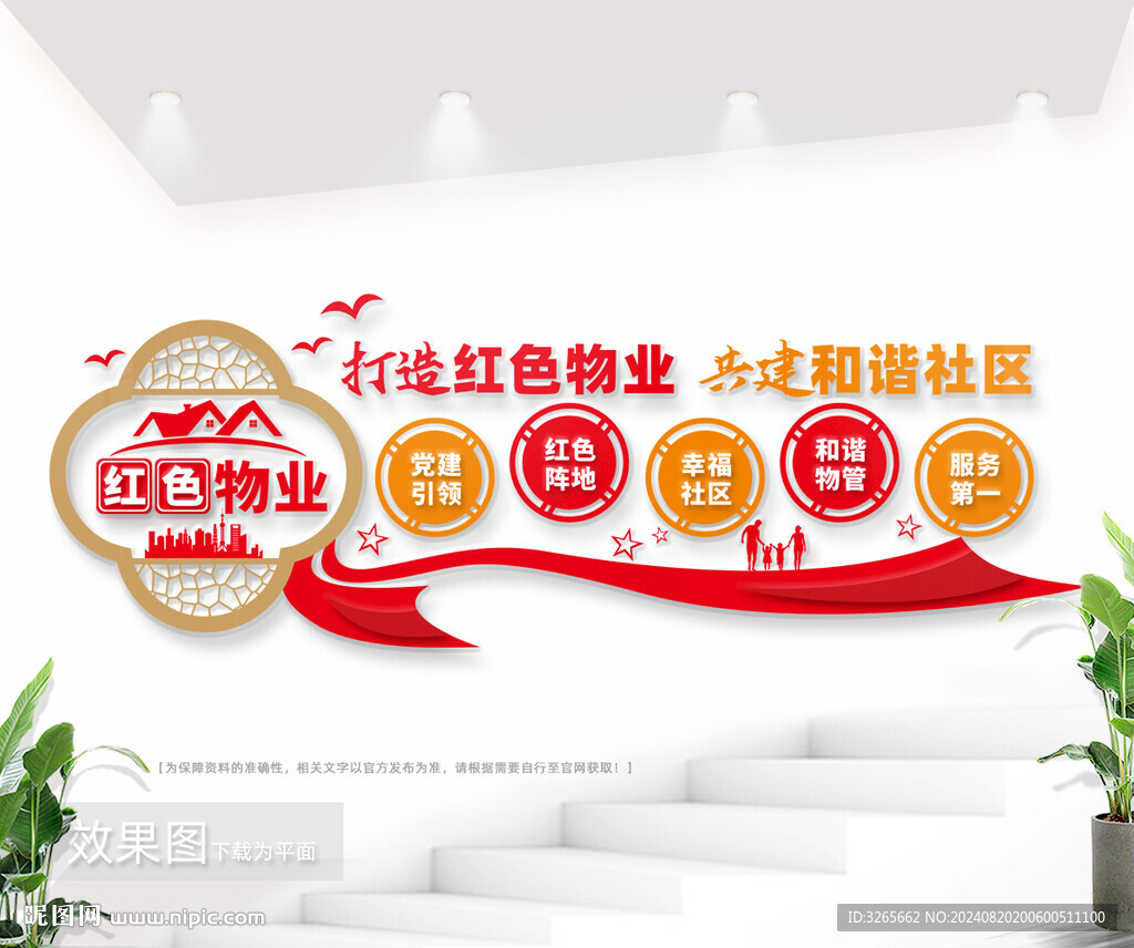 红色物业文化墙图片