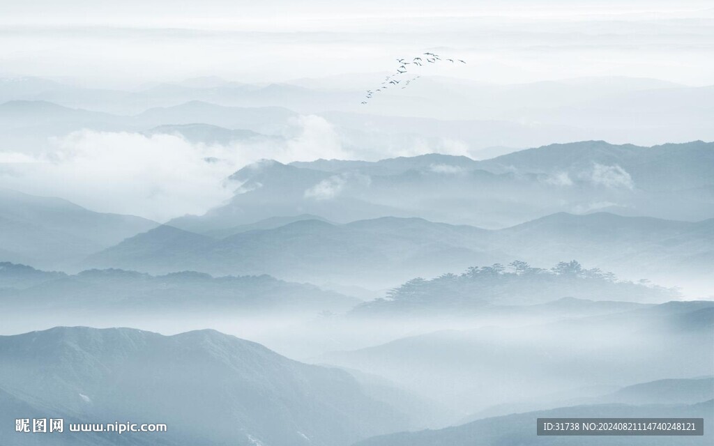 新中式山水背景墙