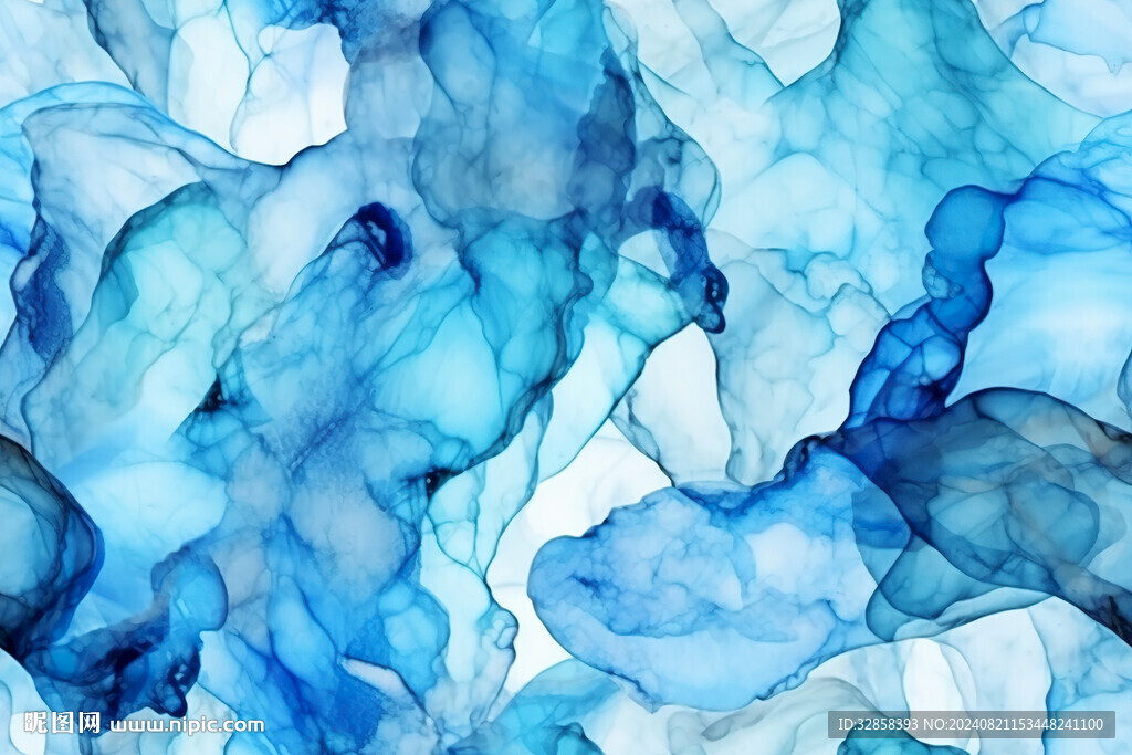 蓝色渐变水彩水墨背景