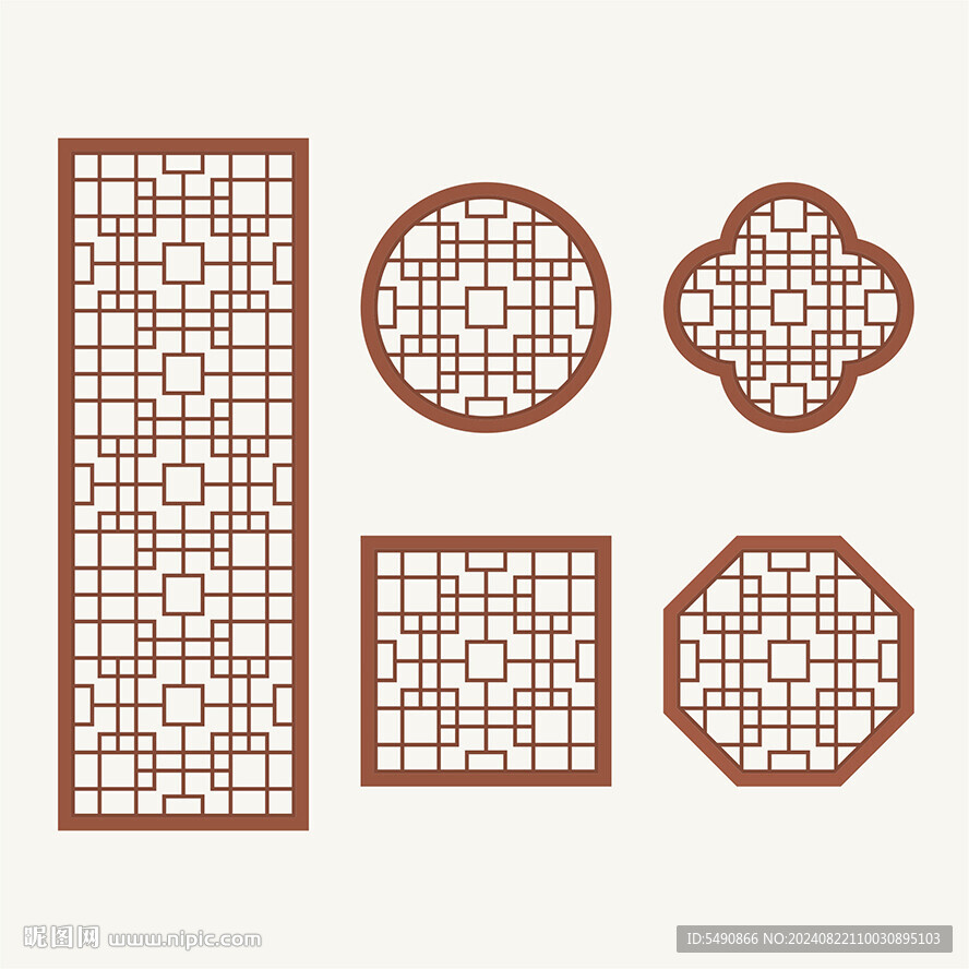 中式花纹 窗花格 镂空隔断