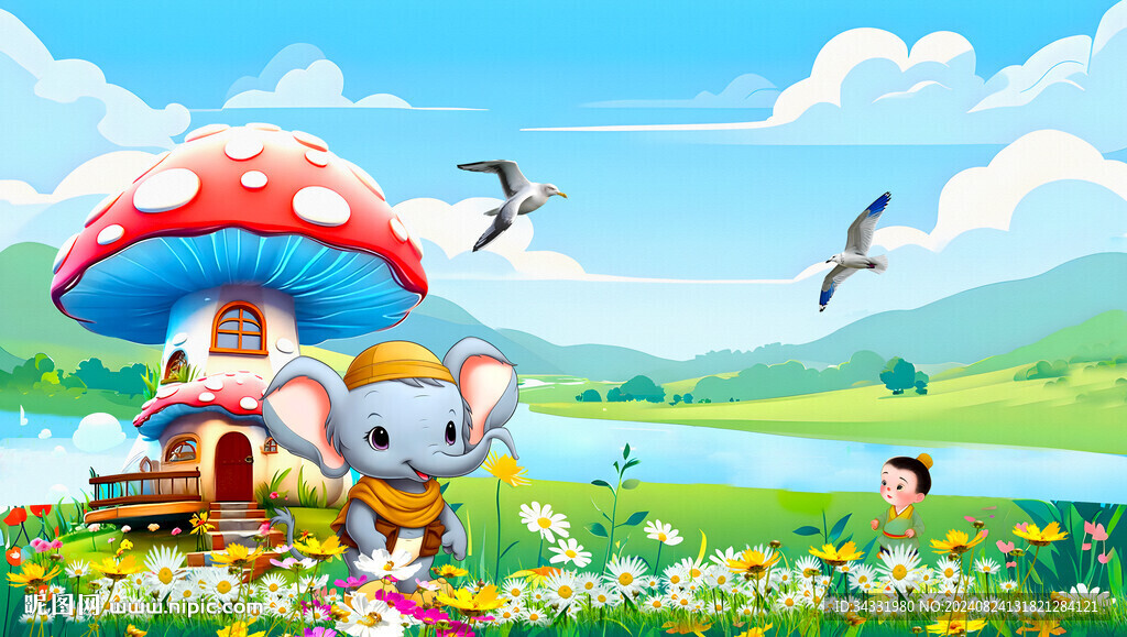 卡通儿童房背景