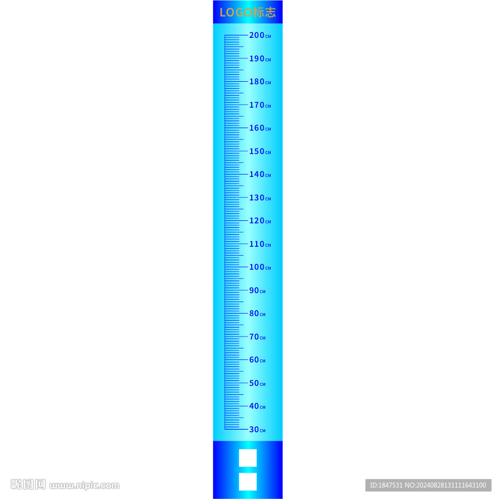 矢量成人儿童身高测量尺测量图