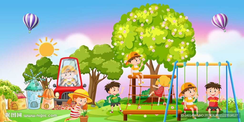 卡通游乐园背景