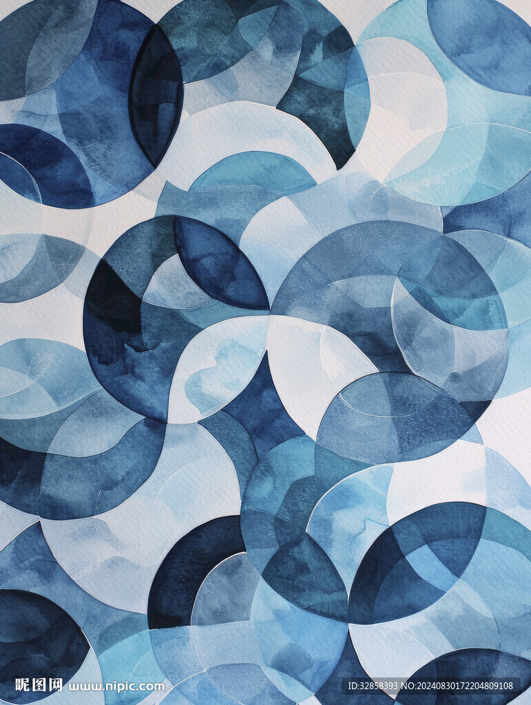 蓝色抽象装饰画